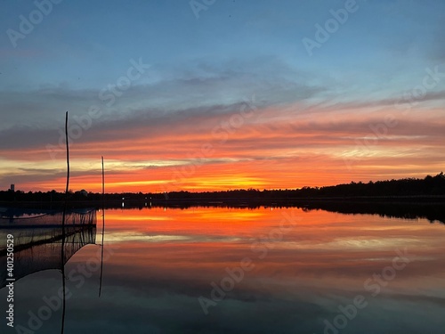 sunset over the lake © Kittima