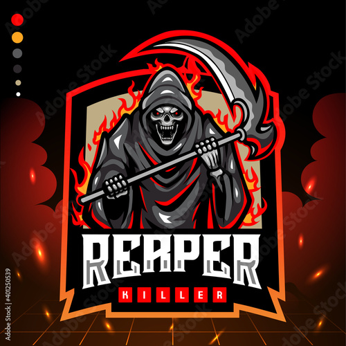 Grim reaper mascot. esport logo design