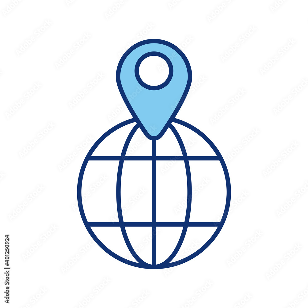 sphere browser with pin location style icon sphere browser with pin location style icon