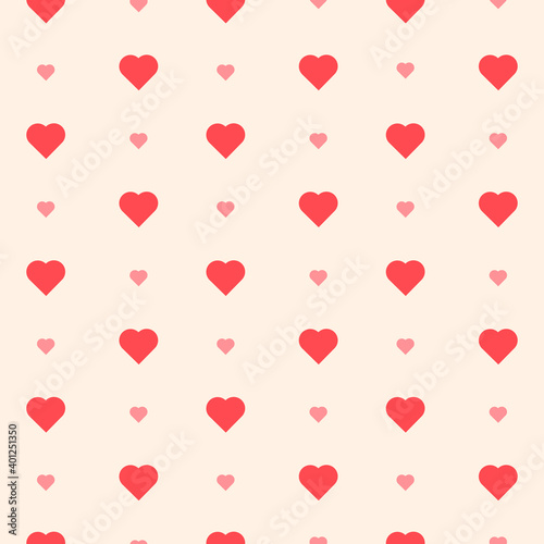This is a seamless pattern of hearts on a light background. Wrapping paper.