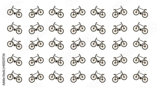 Bicycle icon seamless pattern  background in 4k video.