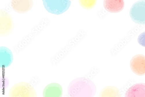 カラフルなパステルカラーの水玉フレーム