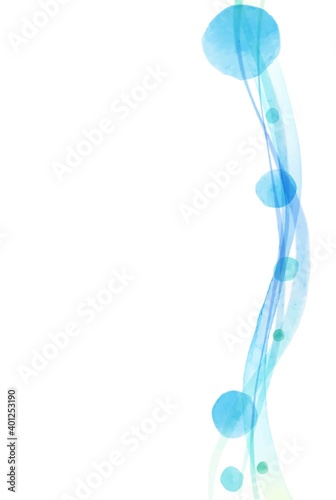 綺麗な水彩の水玉ライン素材