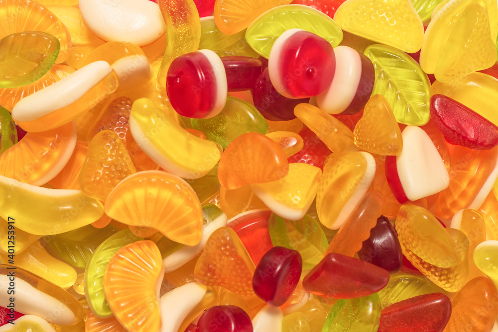 Assorted tasty gummy candies. Assorted tasty gummy candies.