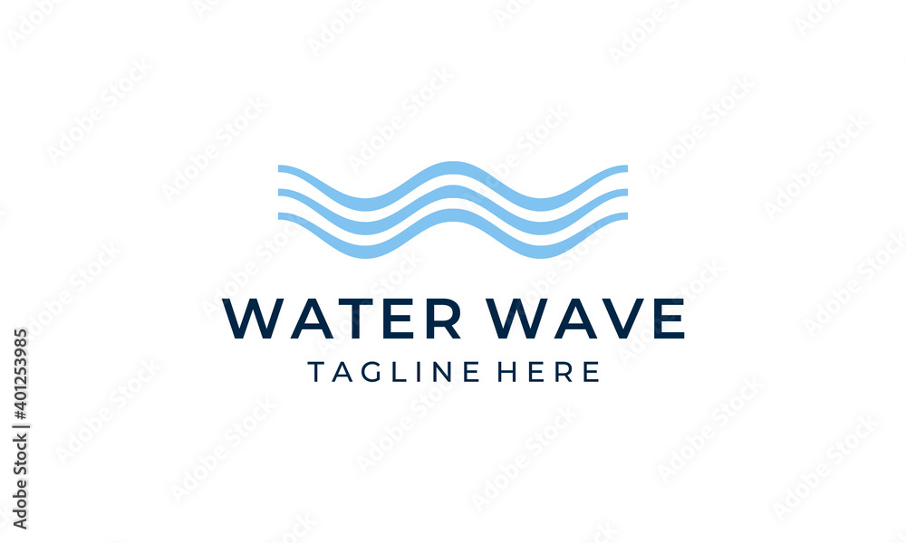 initial letter W with ocean water wave logo design template initial letter W with ocean water wave logo design template