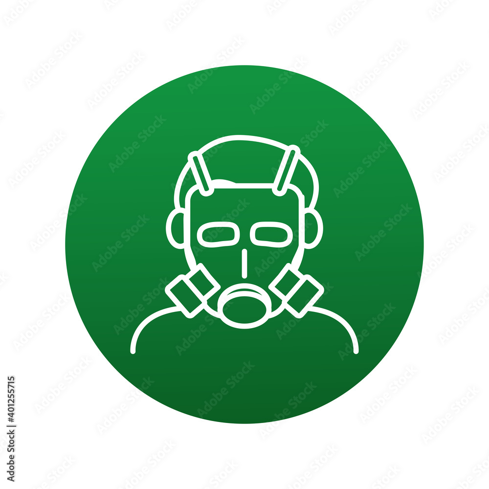 man wearing biosafety mask industrial block style icon man wearing biosafety mask industrial block style icon