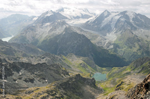 The Grand Combin and Corbassière glacier from the Mont Fort above Nendaz. photo