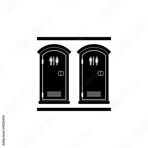 Illustration of toilet cabins icon isolated on white background