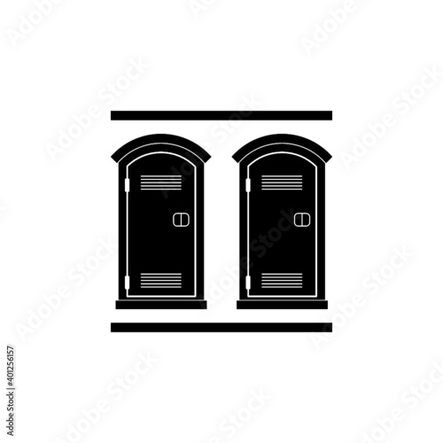 Illustration of toilet cabins icon isolated on white background