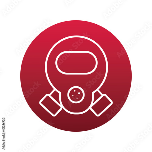biosafety mask industrial in red block style icon