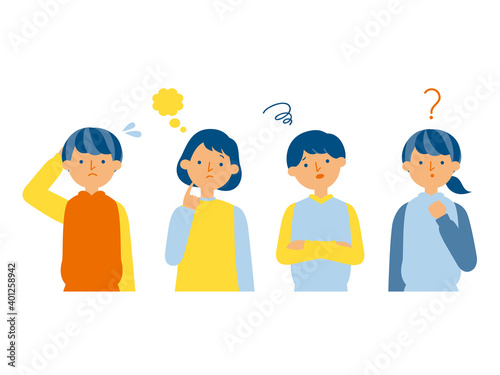 子ども達の上半身セット・問題 疑問（シンプルカラー）