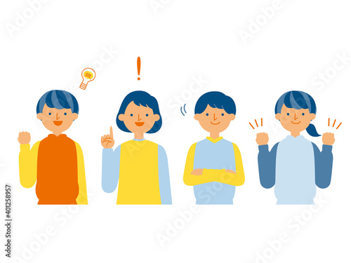 子ども達の上半身セット・解決 安心（シンプルカラー）