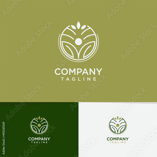 Nature logo with people concept design