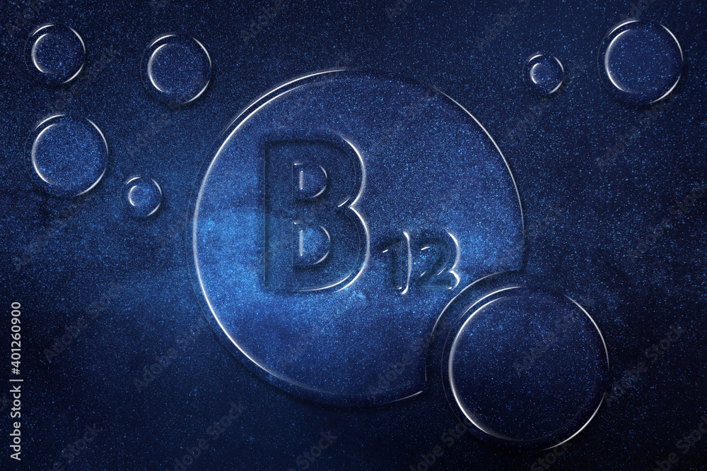 Vitamin B12 health Symbol, vitamin Concept, Cyanocobalamin, Hydroxocobalamin, Methylcobalamin
