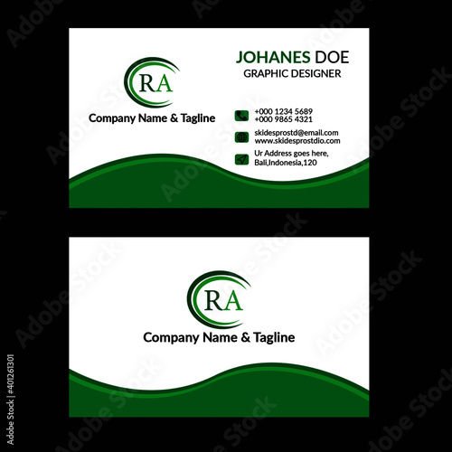 green business card design
