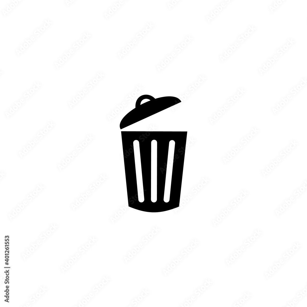 Trash Can Icon Flat Design Trash Can Icon Flat Design