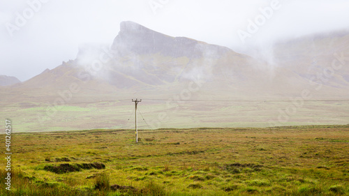 Rural communication running through moorland,