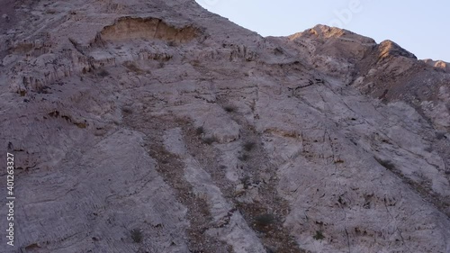 4K Drone Footage, Aerial view of Fossil Rocks Plateau in Mleiha Desert with Sand Ripples, Geological Landscape of The Sphinx in Sand Dunes Desert in the United Arab Emirates, Drone Videos photo