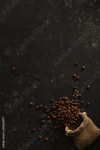 Coffee Beans Food Flat Lay Dark