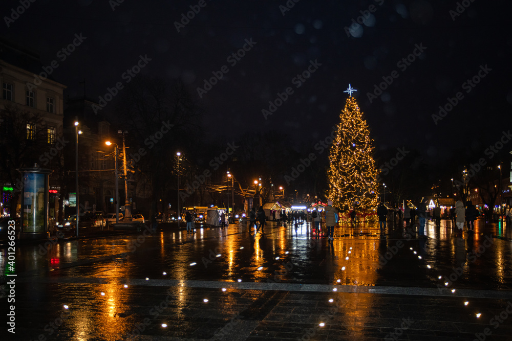 Christmas tree 2021 near Lviv Opera house