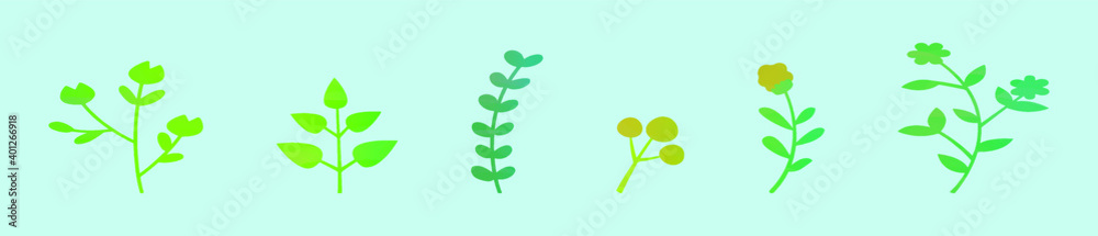 set of planter cartoon icon design template with various models. vector illustration isolated on blue background