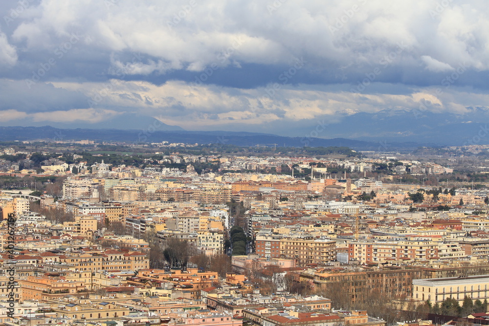 aerial view of Rome , Italy