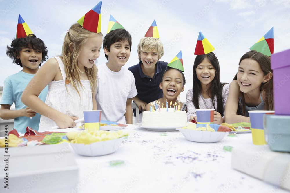 Children at a birthday celebration Children at a birthday celebration