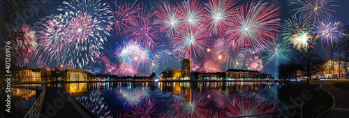 Photography New Year celebrations on New Years Eve with fireworks in the capitals of the world