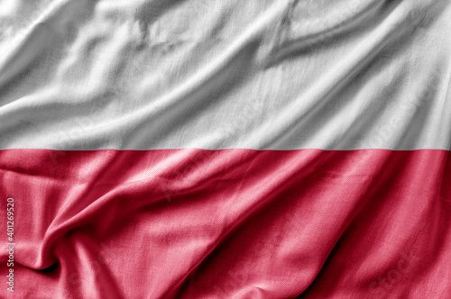 Waving detailed national country flag of Poland