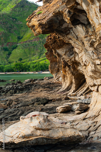 beautiful rocks at shore area in Dili Timor Leste