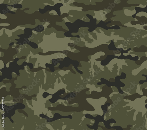  Khaki camouflage vector texture modern classic background. Forest pattern.