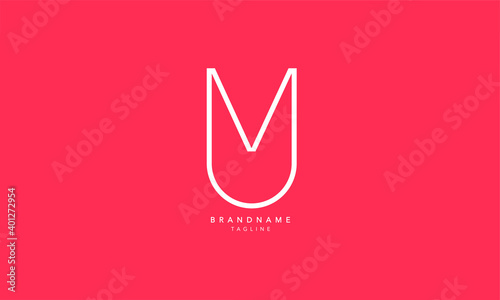 Alphabet letters Initials Monogram logo MU, UM, M and U