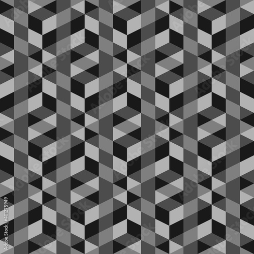 Seamless pattern. Rhombuses, triangles, parallelograms ornament. Folk wallpaper. Ethnic motif. Simple shapes background. Geometric backdrop. Digital paper, textile print, web design, abstract
