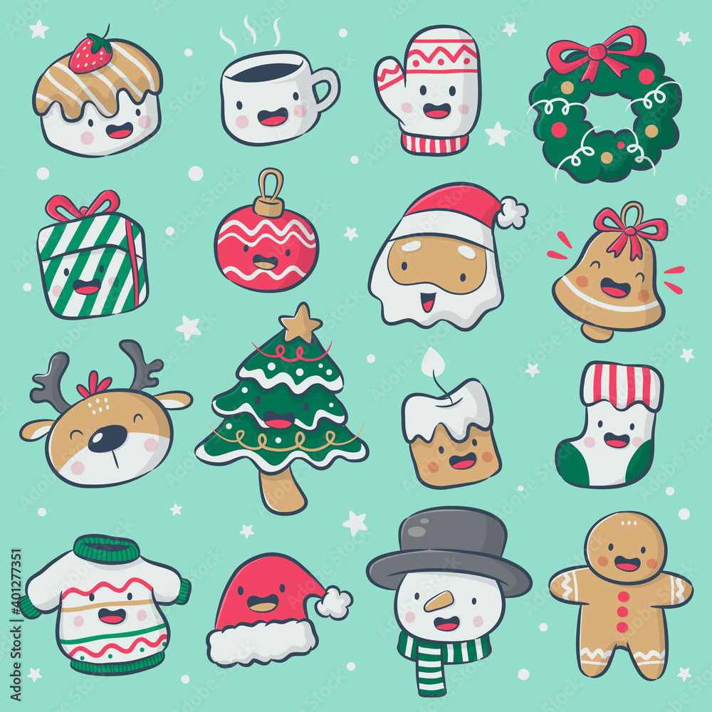 Set of Christmas element vector