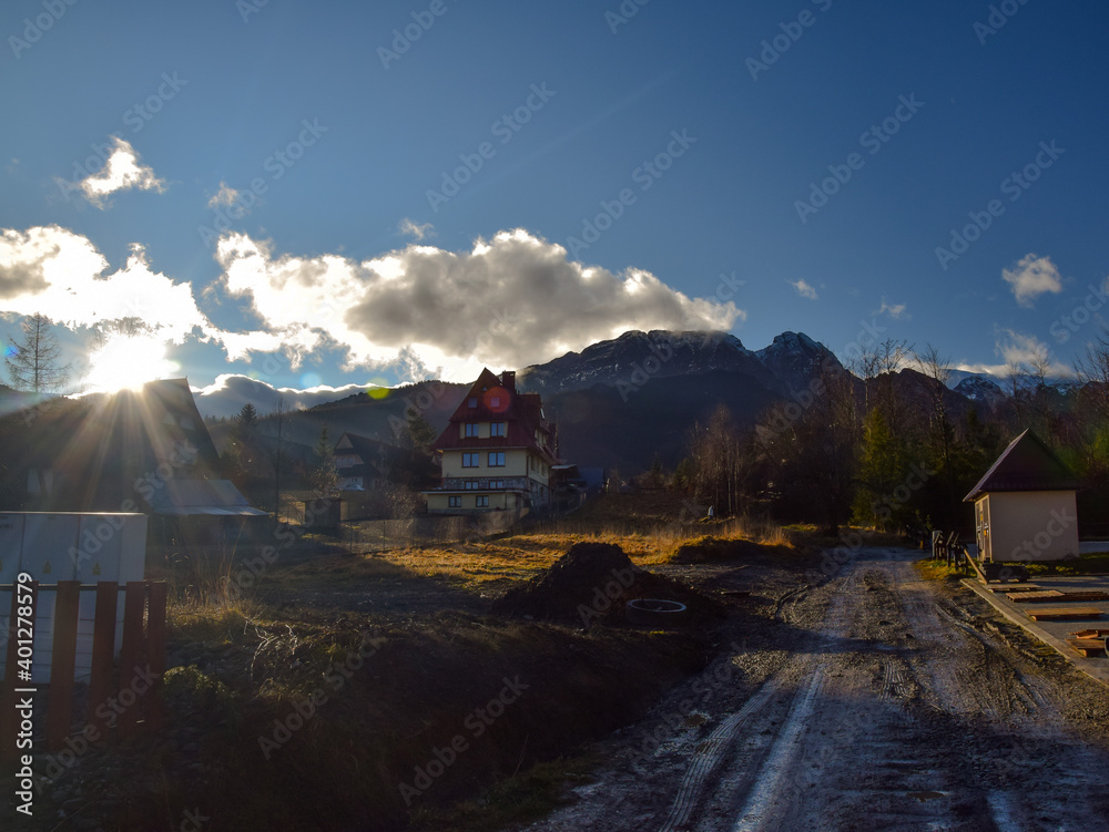 Fototapeta premium mountain village in the mountains