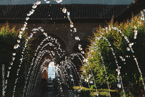 Waterplay at gardens in Generalife