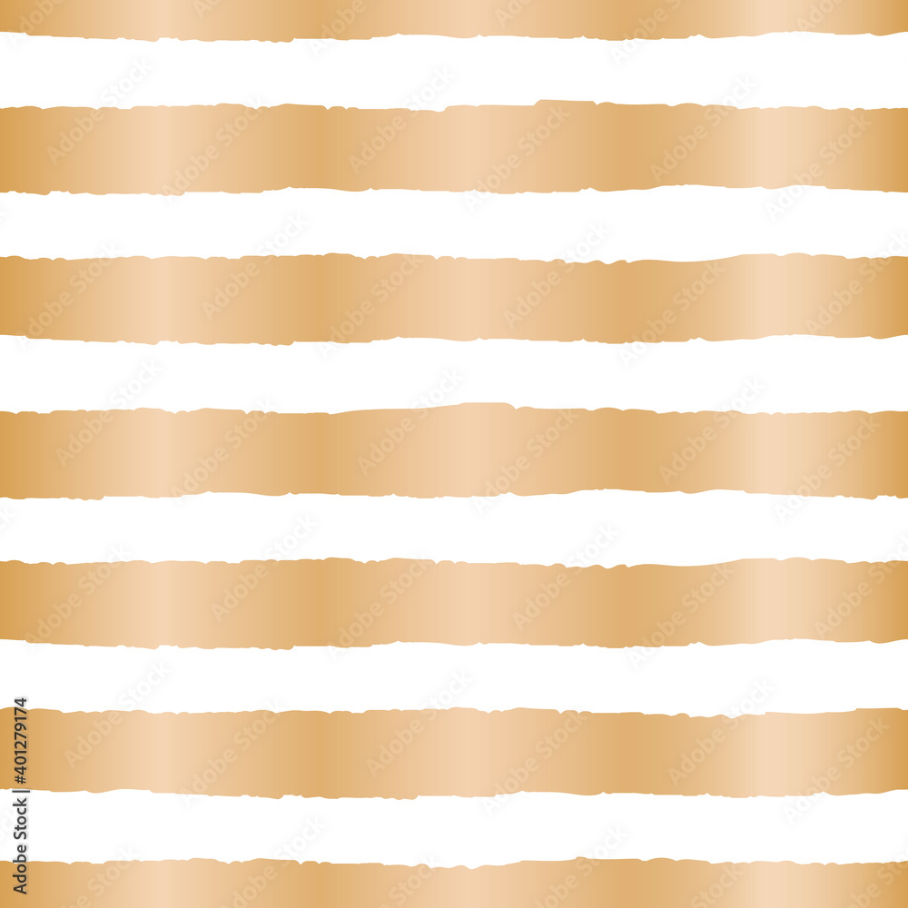 Vector gold rough stripes white seamless pattern