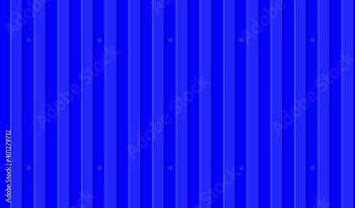 Galvanized iron sheet. Colored corrugated metal roofing sheet texture background. Vector seamless pattern of blue wavy slate. Metal roof, metal siding, profiled sheeting for covering or fencing.