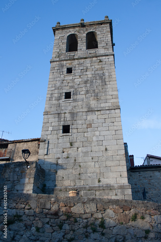 Medieval town of the church in Miranda del Castanar. Salamanca, Spain.