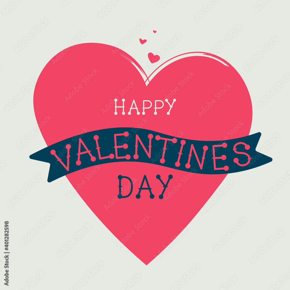 Happy Valentines Day greeting card with hand drawn lettering text. Vector illustration Happy Valentines Day greeting card with hand drawn lettering text. Vector illustration