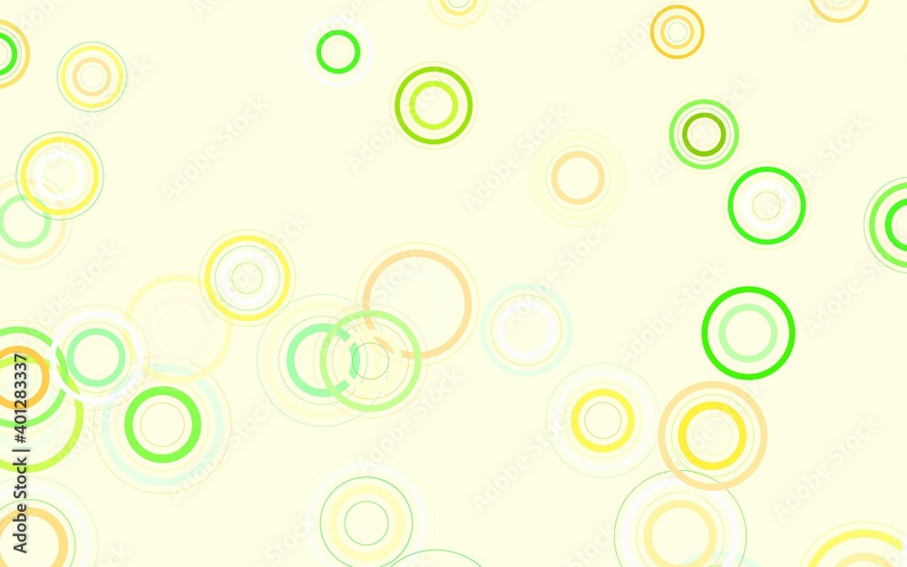 Light Green, Yellow vector background with bubbles. Light Green, Yellow vector background with bubbles.