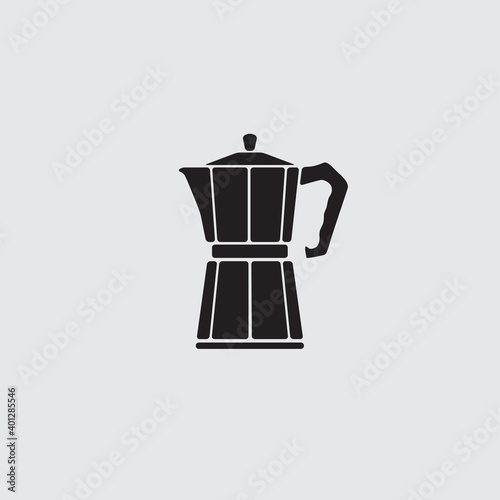 Coffee maker vector silhouette.
