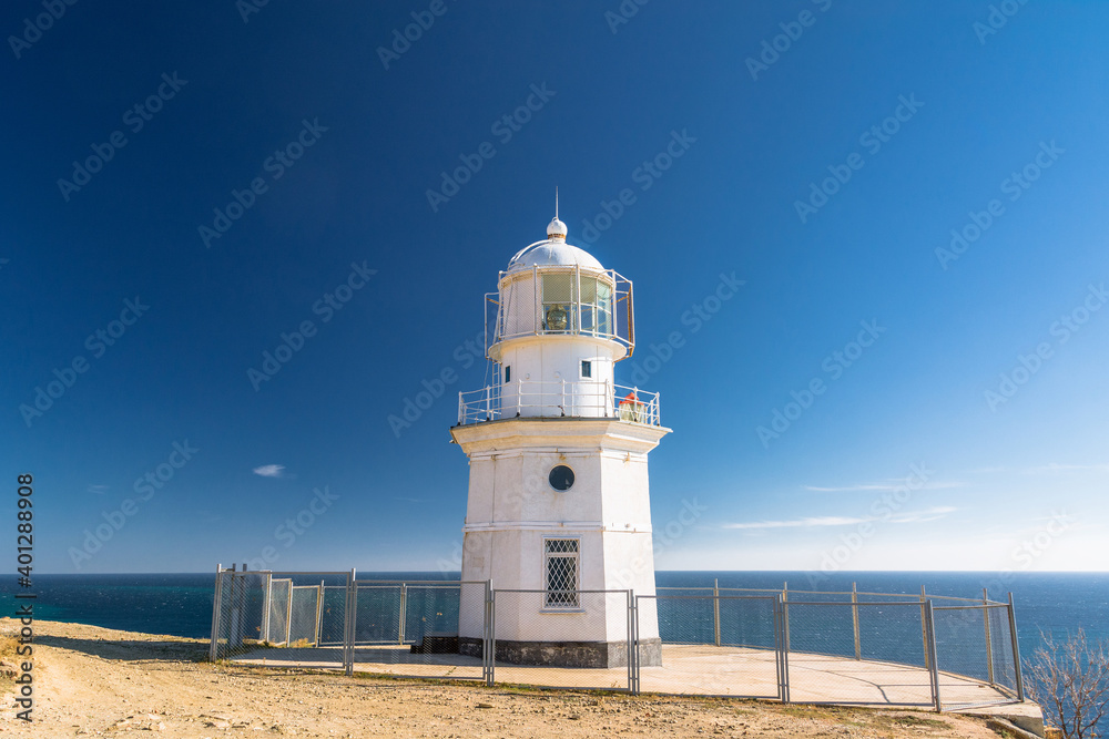 Lighthouse, Cape Meganom. City district Sudak, the Republic of Crimea