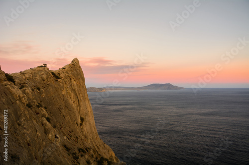 View of Cape Meganom in the Republic of Crimea photo