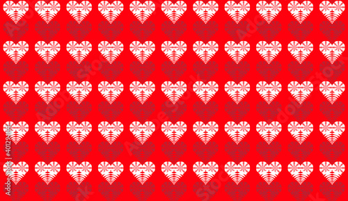Geometric Heart shape background. Seamless pattern