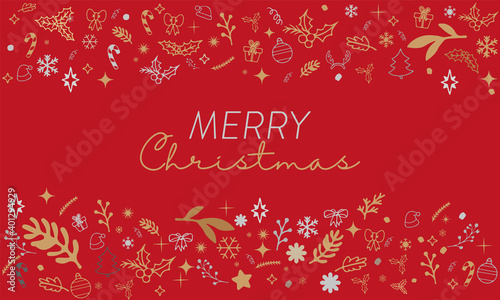 Red luxury christmas background. Vector illustration Eps 10