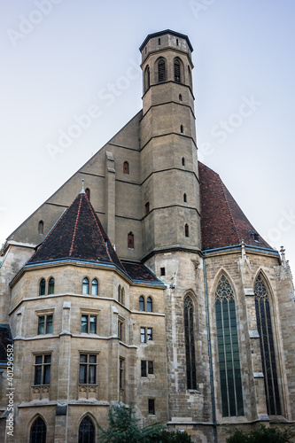 Gothic style Minorities Church (Minoritenkirche, 1350) in Innere Stadt, Vienna, Austria. The minority church belongs to the "Minor" monastic order. © dbrnjhrj