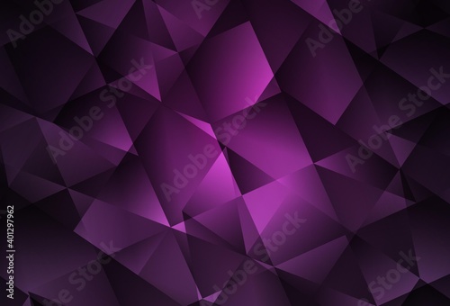 Dark Pink vector low poly background.