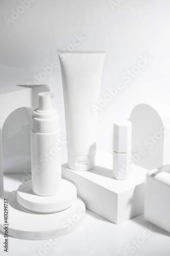 Wallpaper Mural beauty fashion cosmetic makeup pedestal display showcase stand for cream product with skincare healthcare concept on background Torontodigital.ca