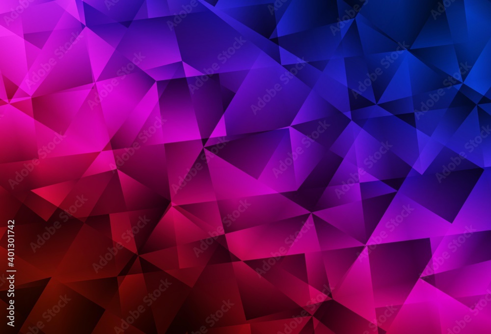 Dark Blue, Red vector polygonal background. Dark Blue, Red vector polygonal background.